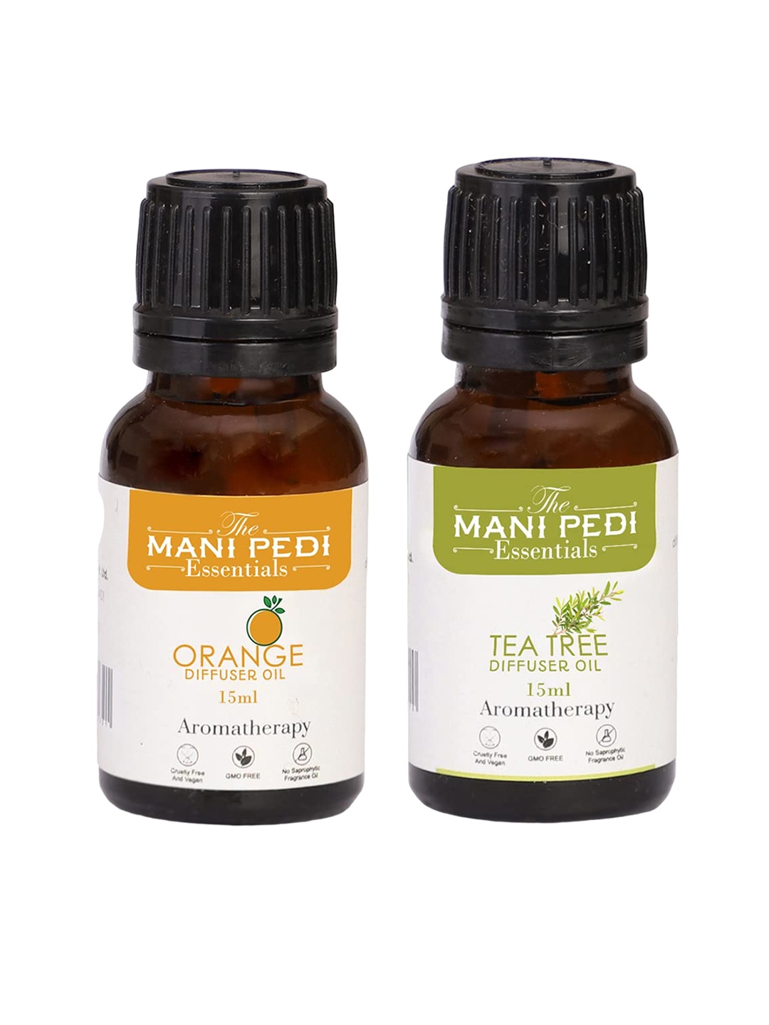 

The Mani Pedi Essentials Set Of 2 Orange & Tea Tree Diffuser Oil 15 ml, Brown