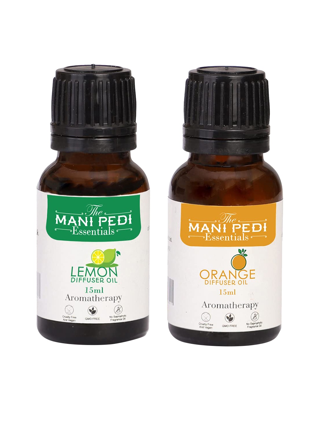 

The Mani Pedi Essentials Set Of 2 Lemon & Orange Diffuser Oil 15 ml, Brown