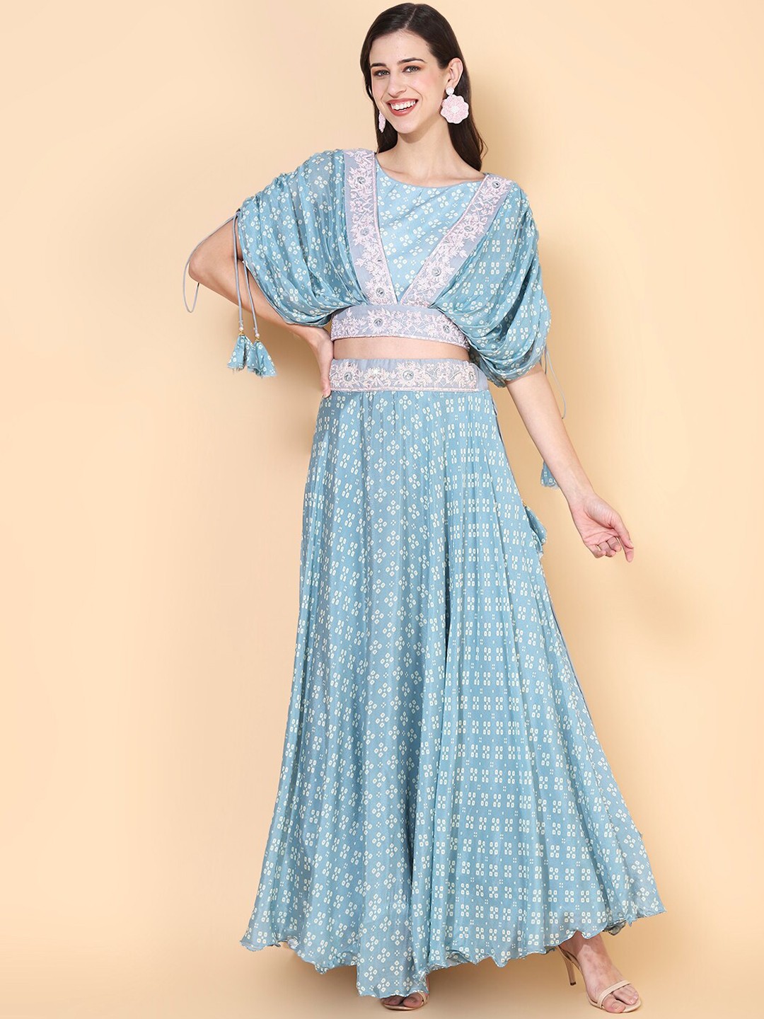 

Envy Me by FASHOR Women Blue Bandhani Printed Co-Ord Set