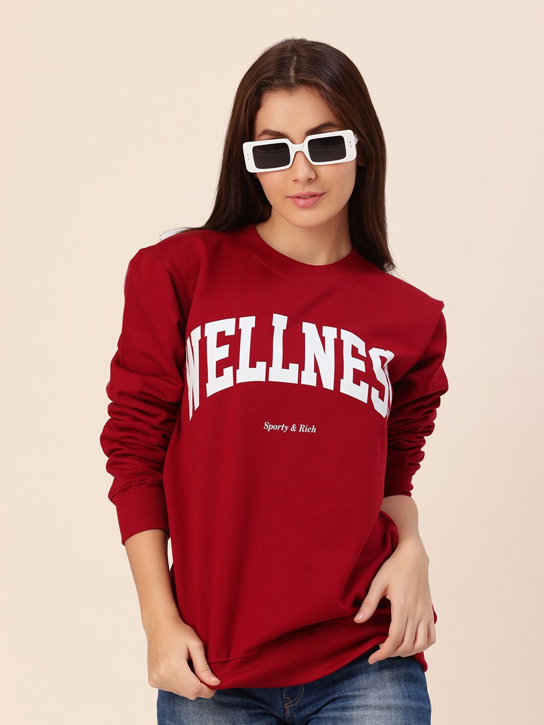 

Lounge Dreams Women Red Printed Sweatshirt