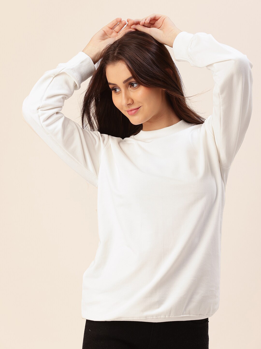 

Lounge Dreams Women White Cotton Sweatshirt