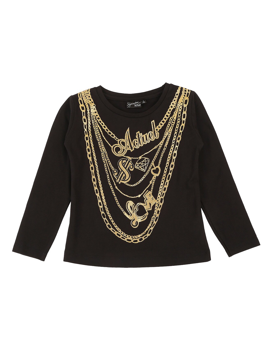 

Actuel Girls Beige & Black Printed Blazer With Tshirt