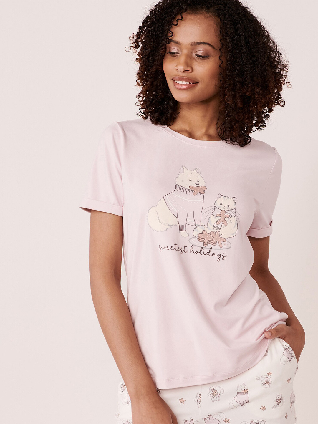 

La Vie en Rose Purple Print Top