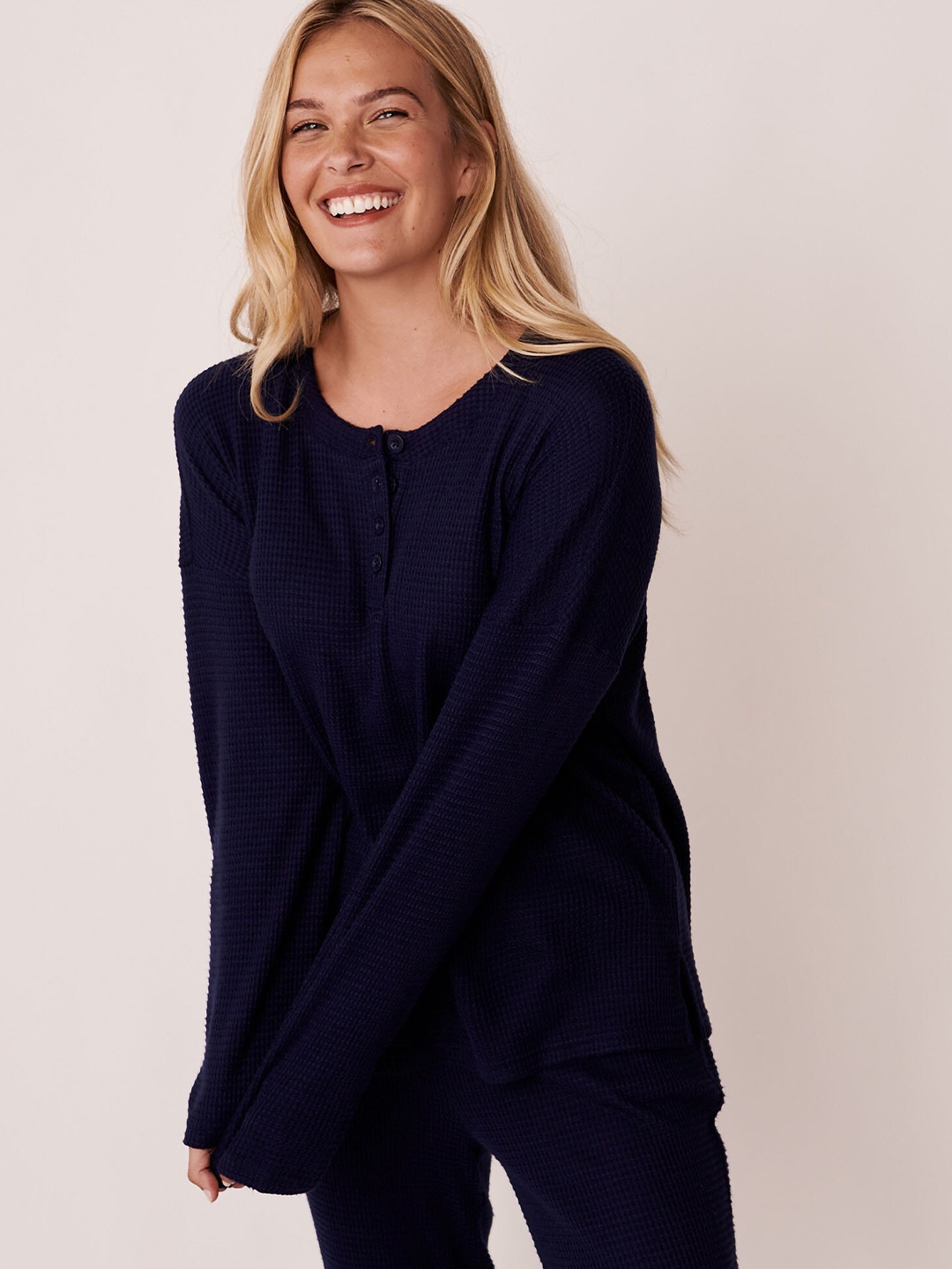 

La Vie en Rose Blue Women Solid Long Sleeves Top