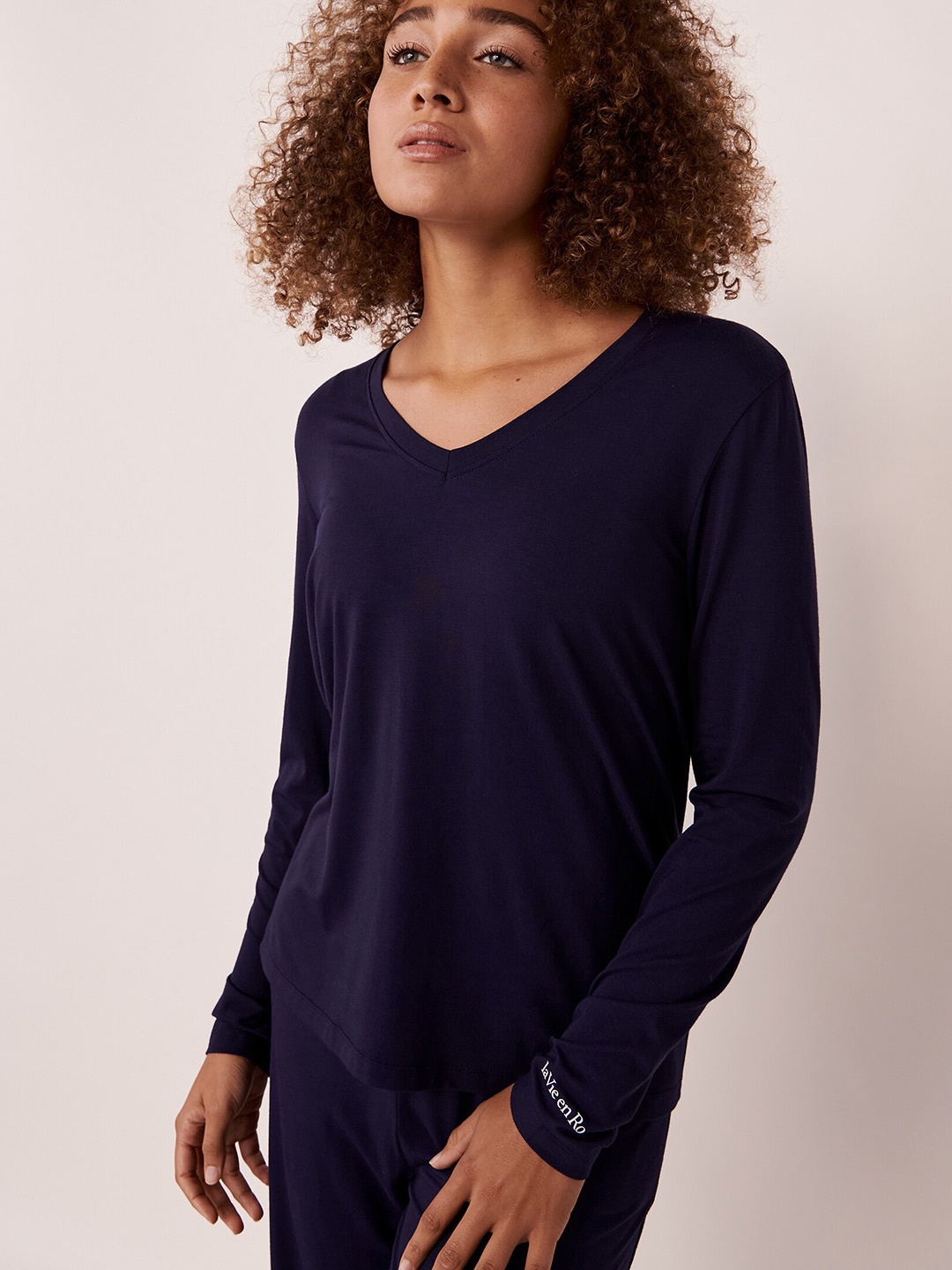 

La Vie en Rose Blue Solid Top