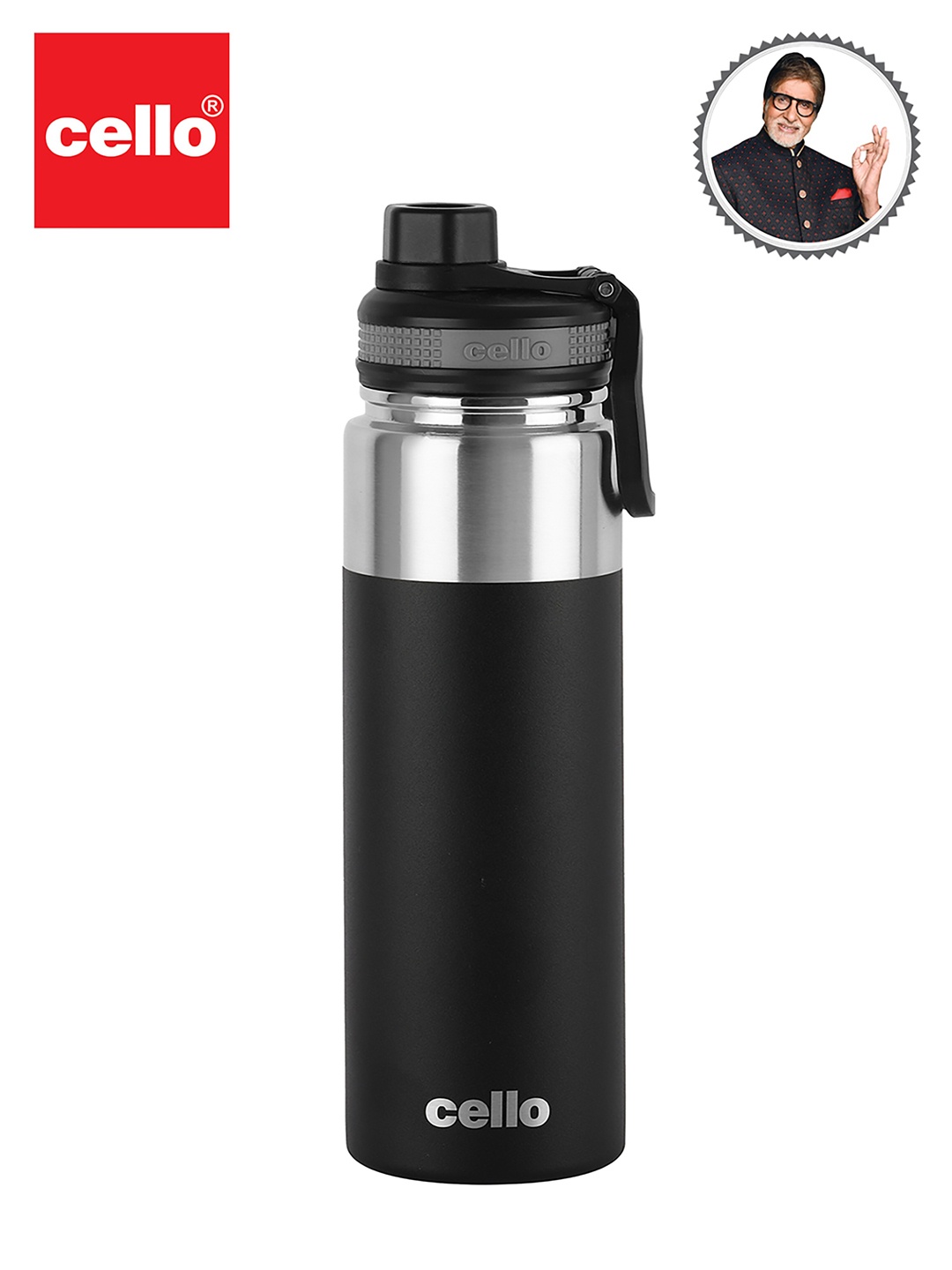 

Cello Black Duro Tuff Steel Series Sprint Vacuum Insulated Water Bottle 850ml
