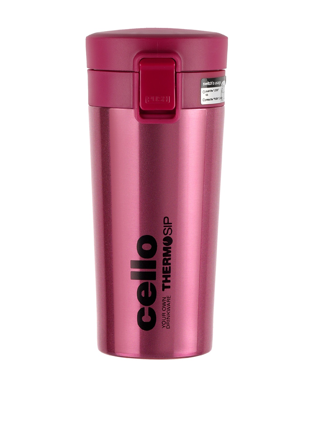 

Cello Monty Stainless Steel Vacuum Insulated Hot or Cold Travel Mug 450 ML, Pink