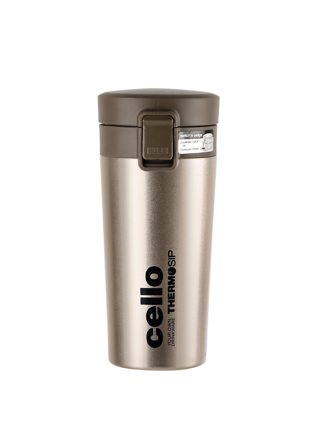 

Cello Monty Stainless Steel Vacuum Insulated Hot or Cold Travel Mug 450 ML, Gold