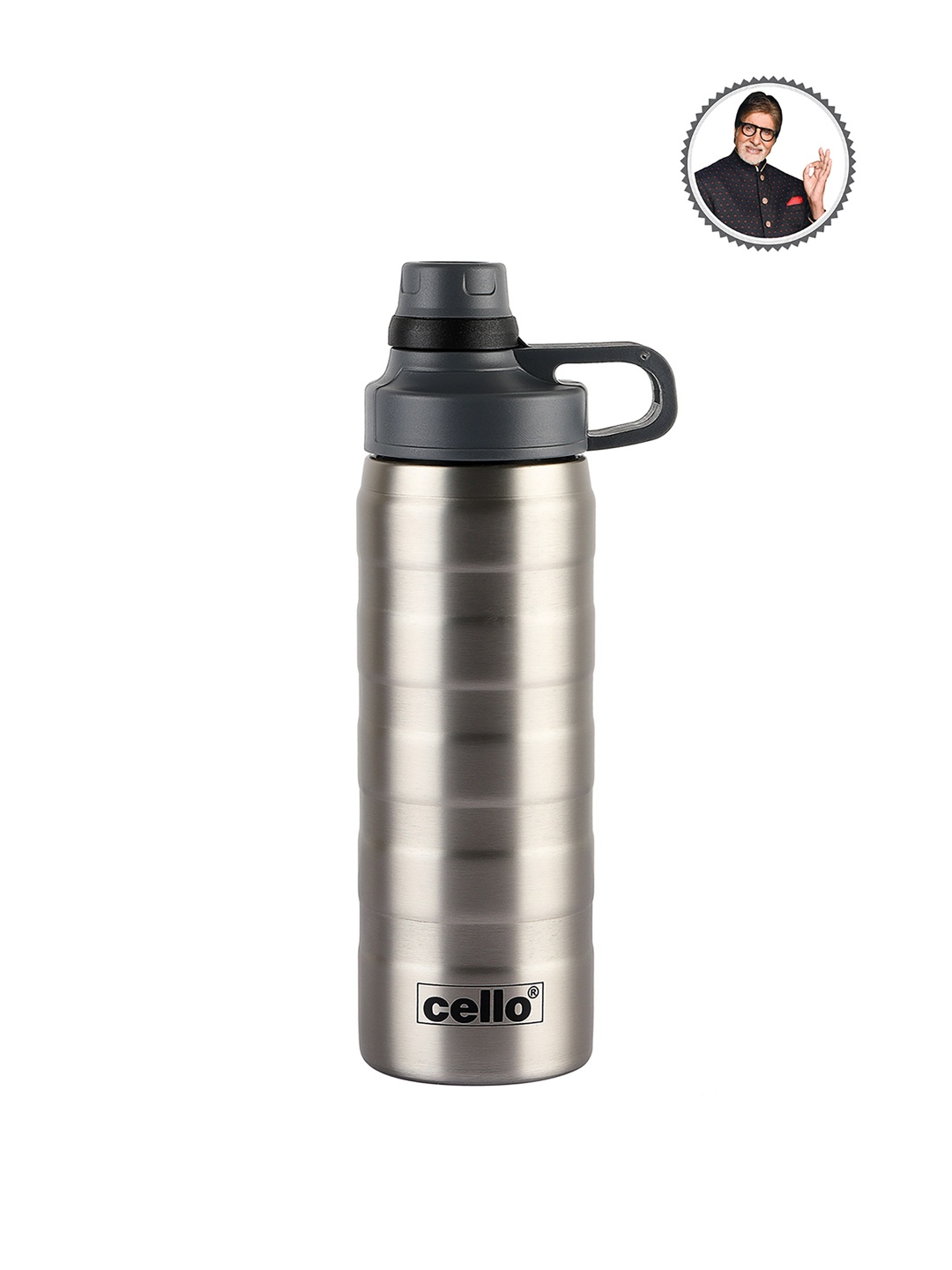 

Cello Silver-Toned Silver Stainless Steel Flask- 600ml