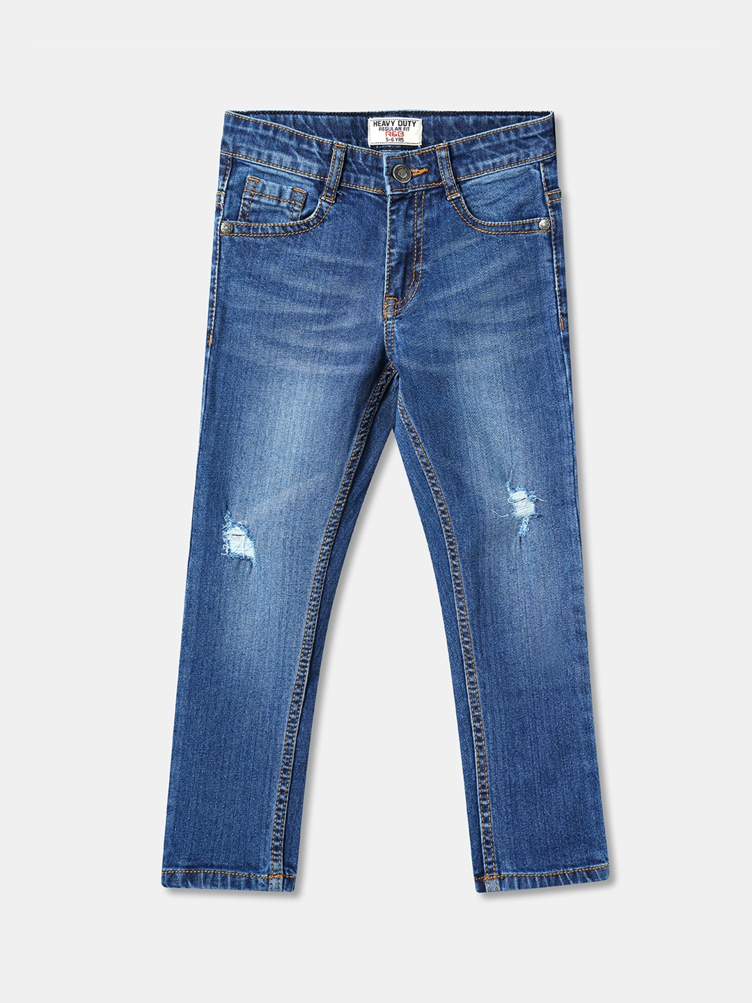

R&B Boys Blue Low Distress Light Fade Cotton Jeans
