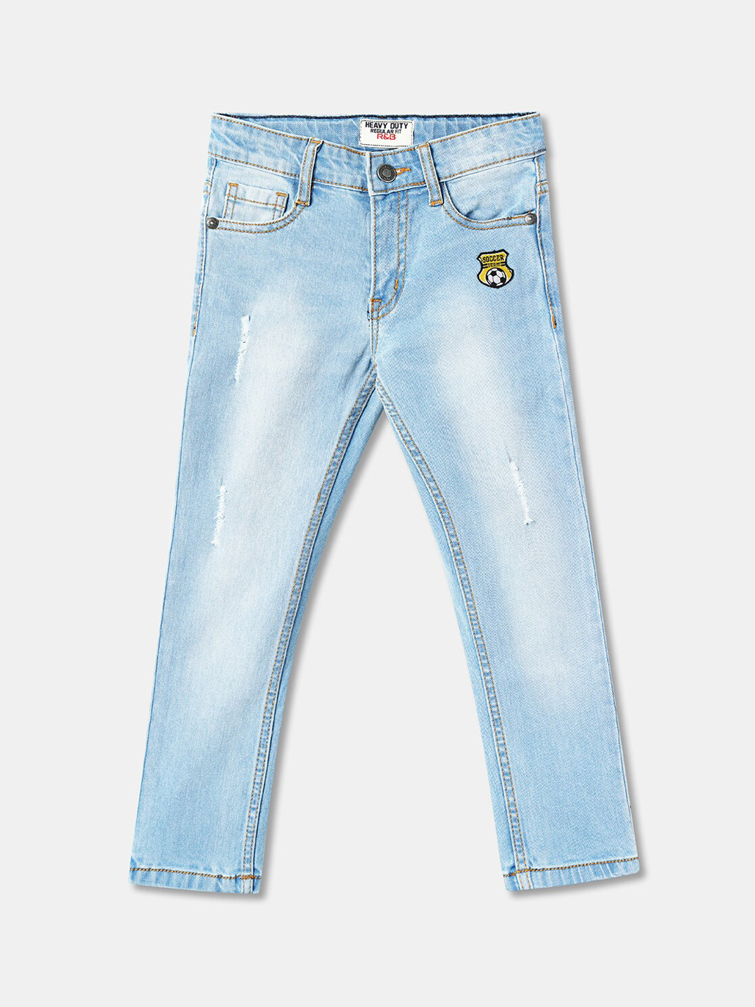 

R&B Boys Blue Low Distress Heavy Fade Cotton Jeans