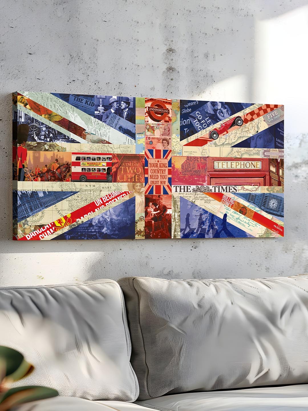 

Art Street Red & Blue The Symbol Of The British Empire Canvas Painting Wall Art