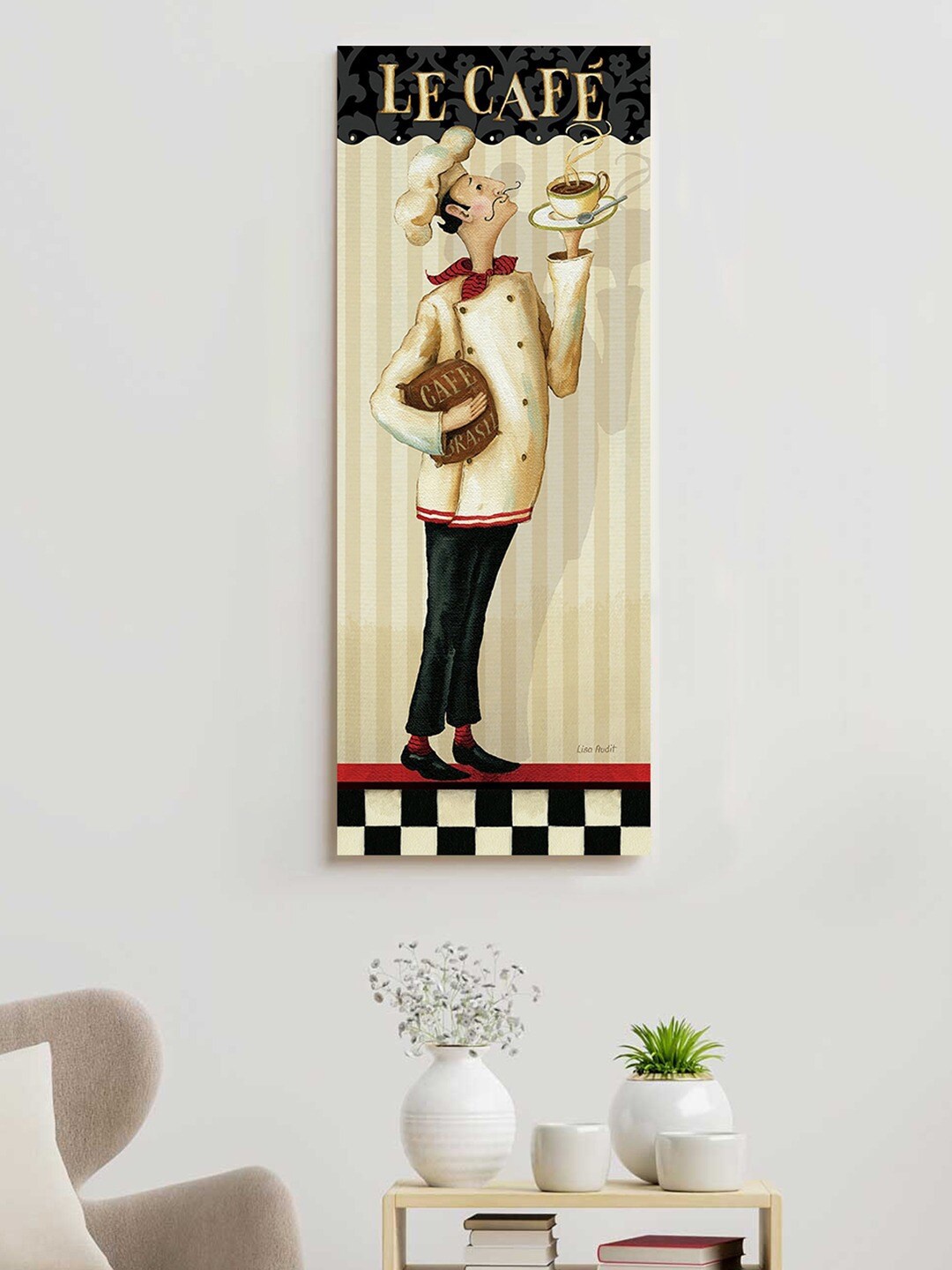 

Art Street Beige & Black Chef's Masterpiece LE CAFE Canvas Painting Wall Art
