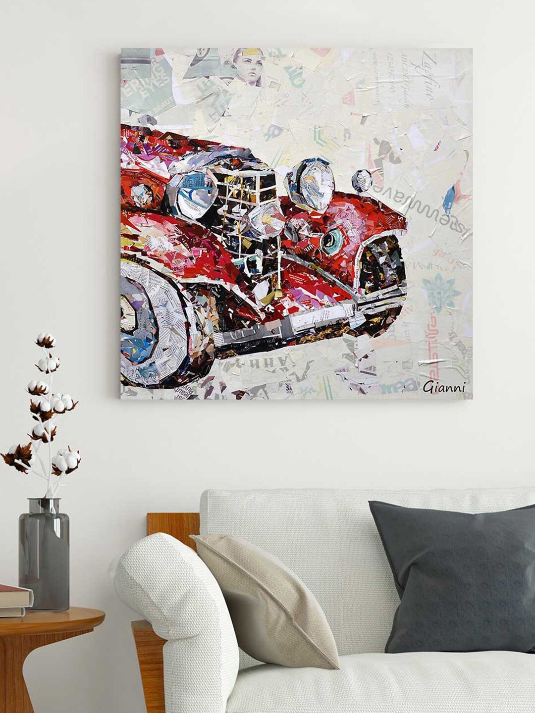 

Art Street White & Red Retro Vintage Car Canvas Painting Wall Art