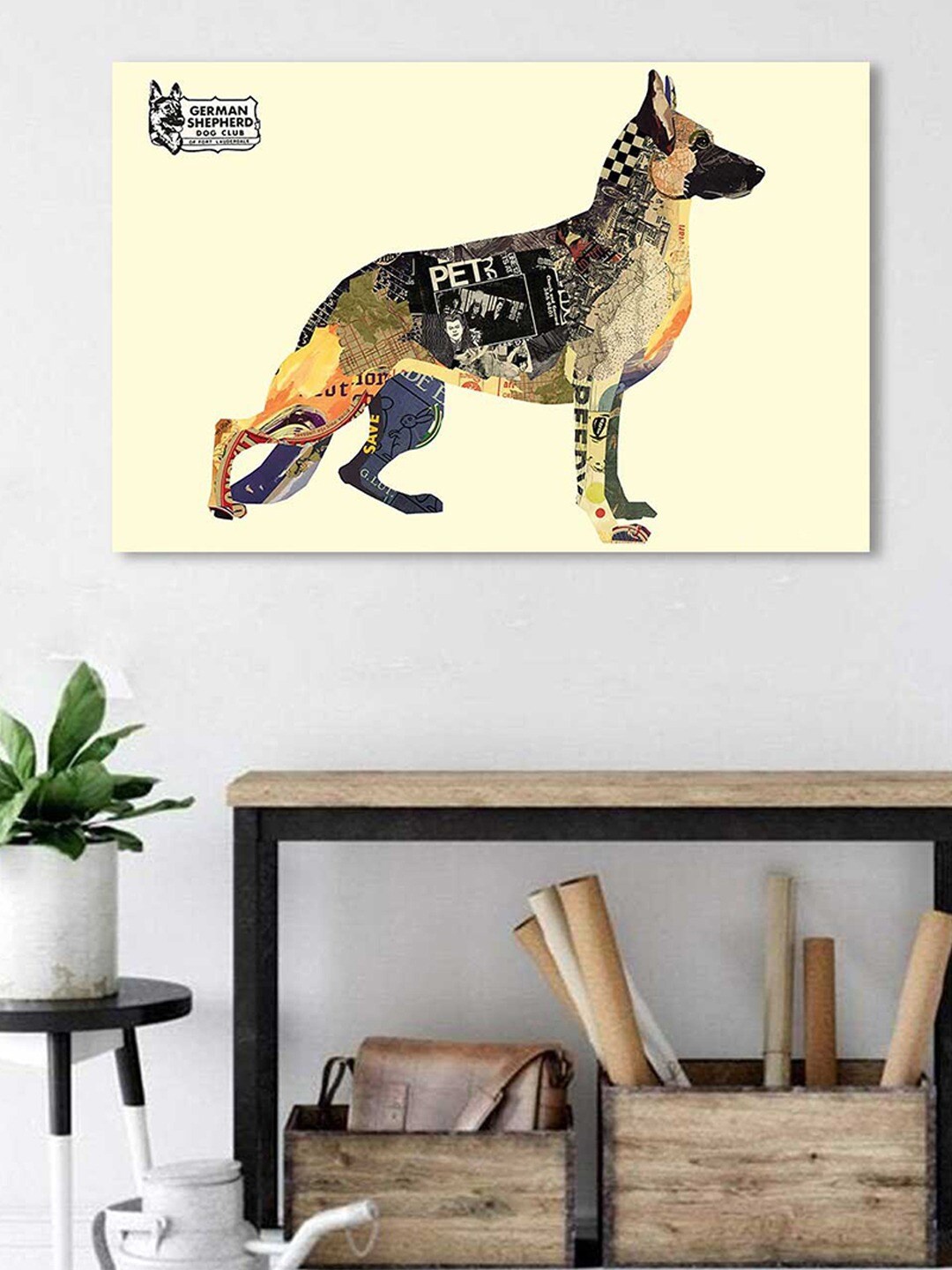 

Art Street Cream & Black German Shepherd Painting Wall Art