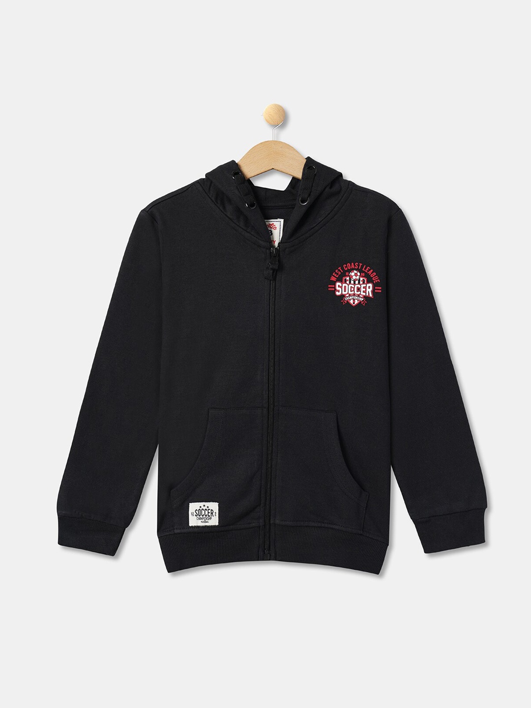 

R&B Boys Cotton Bomber Hooded Jacket, Black