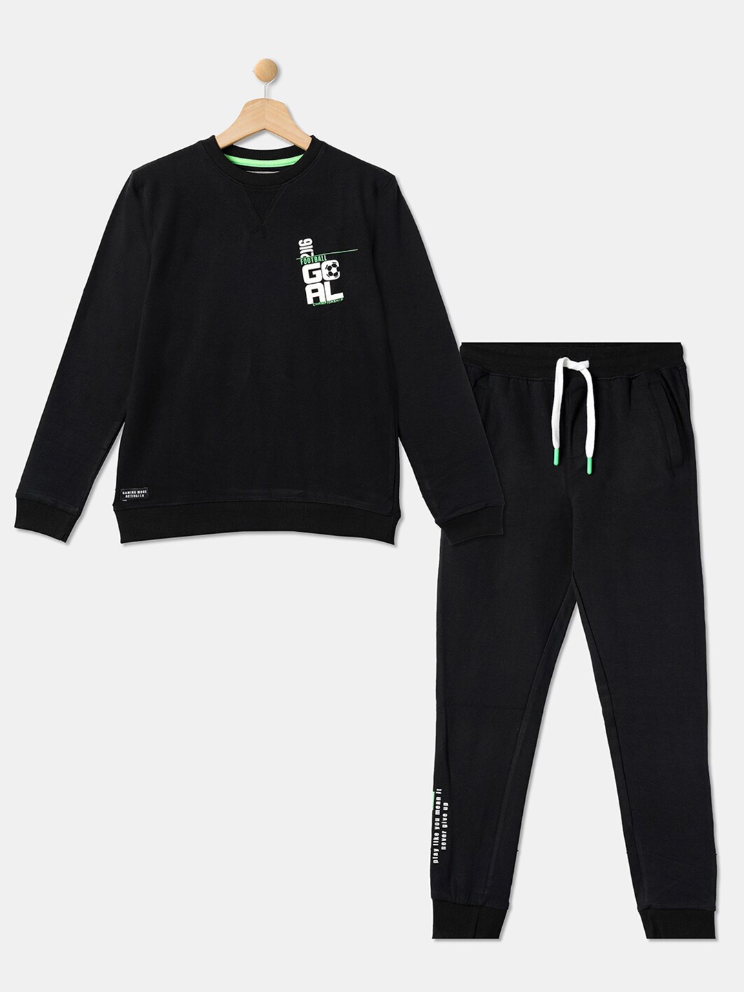 

R&B Boys Black & White Printed Shirt with Pyjama