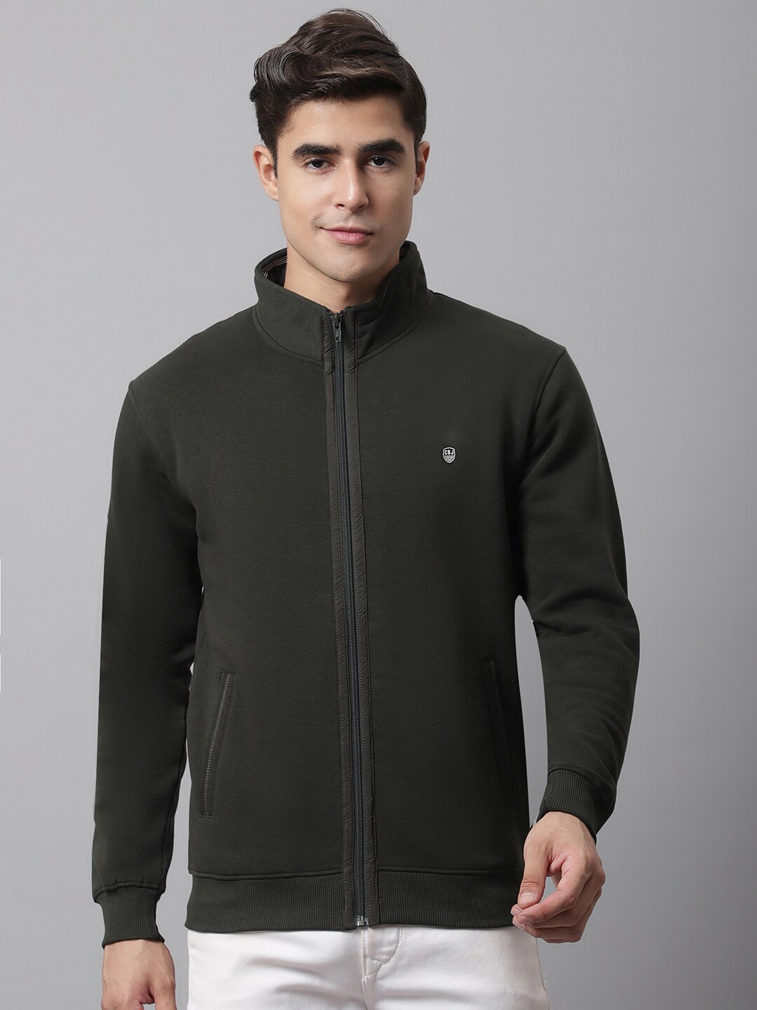 

Cantabil Men Olive Green Fleece Sweatshirt