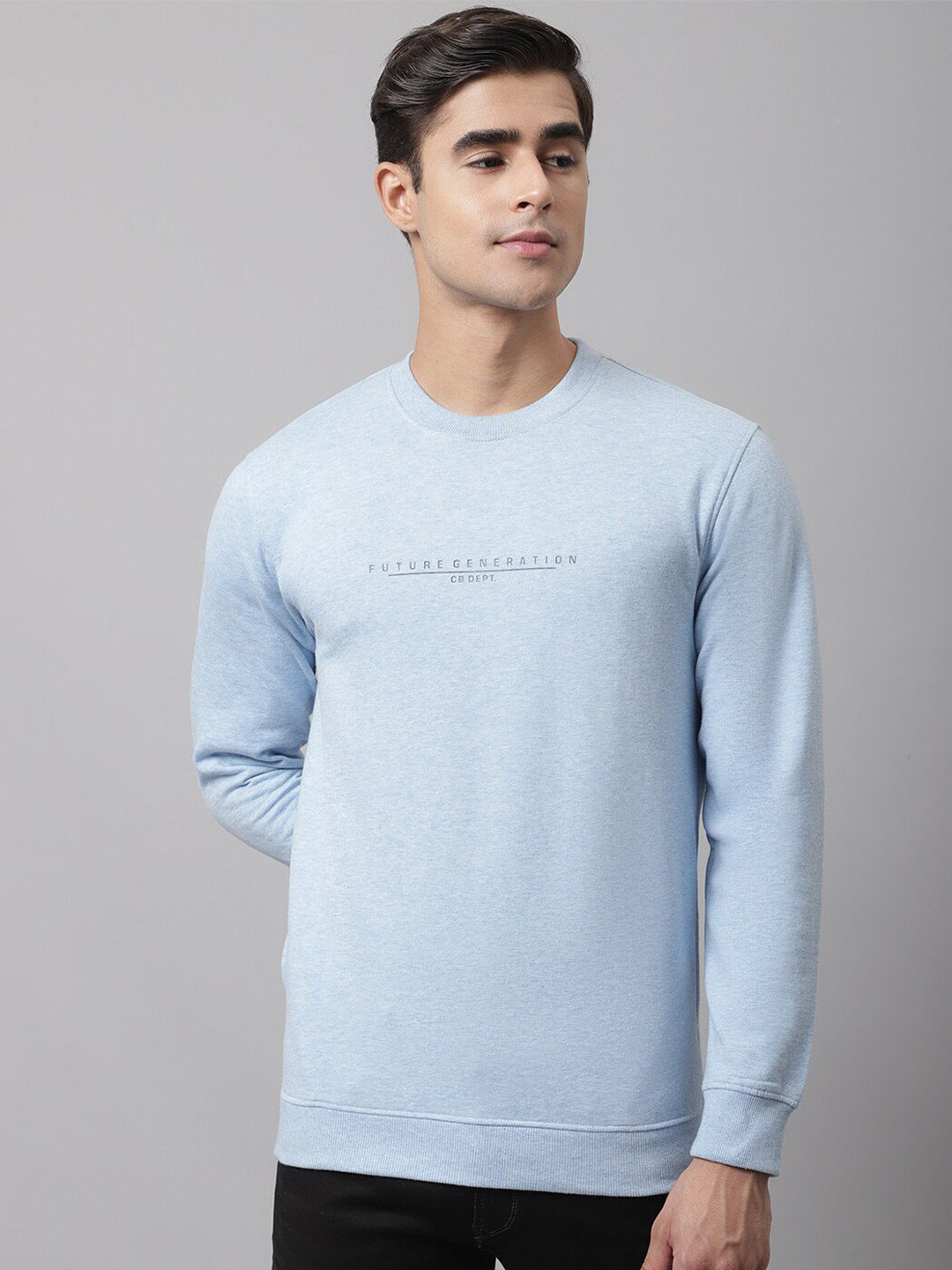 

Cantabil Men Blue Printed Fleece Sweatshirt