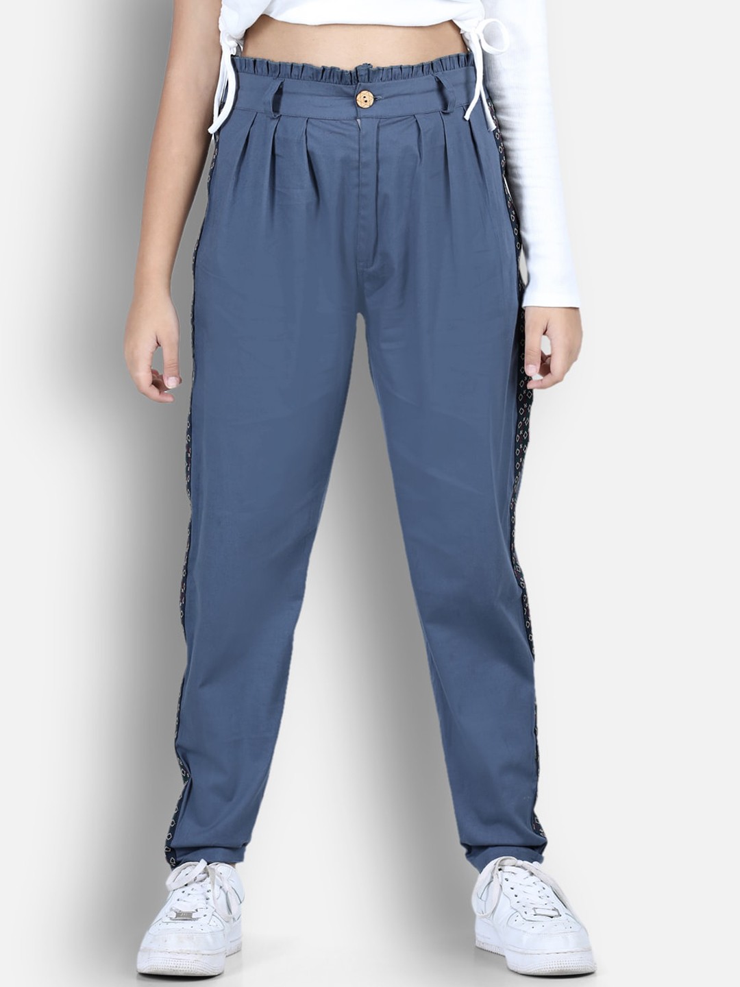 

Cutiekins Girls Grey High-Rise Pleated Trouser