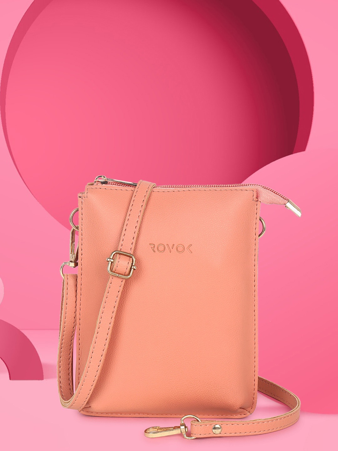 

ROVOK Pink PU Structured Sling Bag with Tasselled