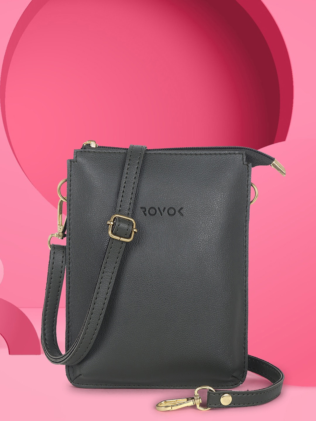 

ROVOK Green PU Structured Sling Bag