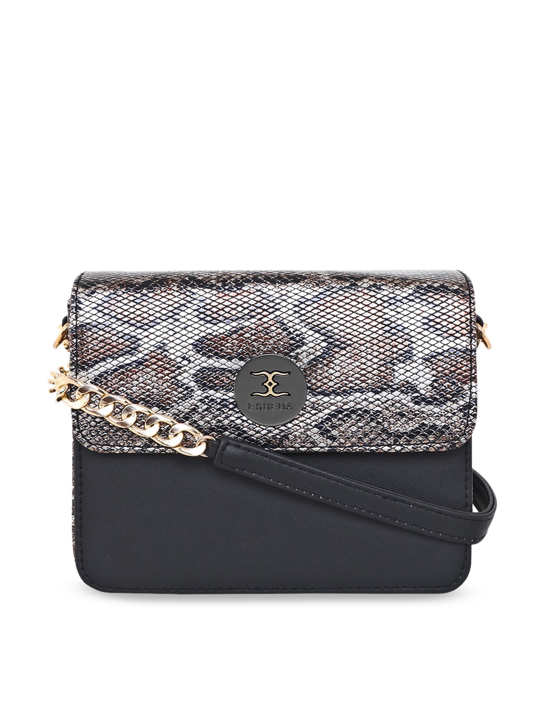 

ESBEDA Black Textured PU Structured Sling Bag