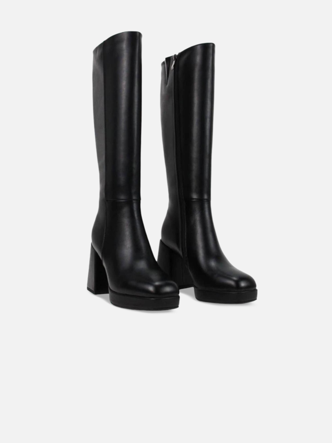 

Carlton London Women Black High Top Block Heeled Boots