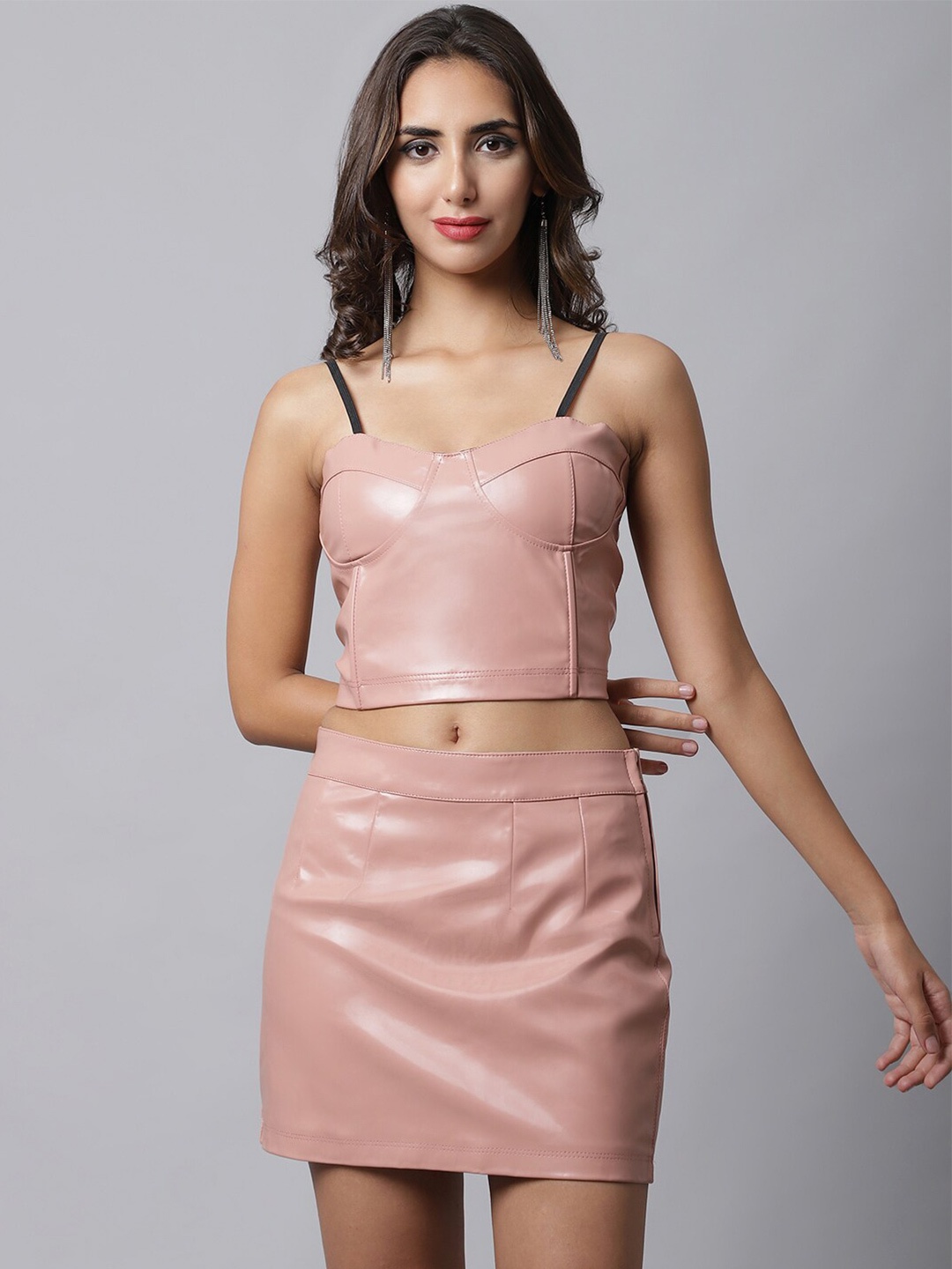 

MARC LOUIS Pink Leather Shoulder Strap Co-ords