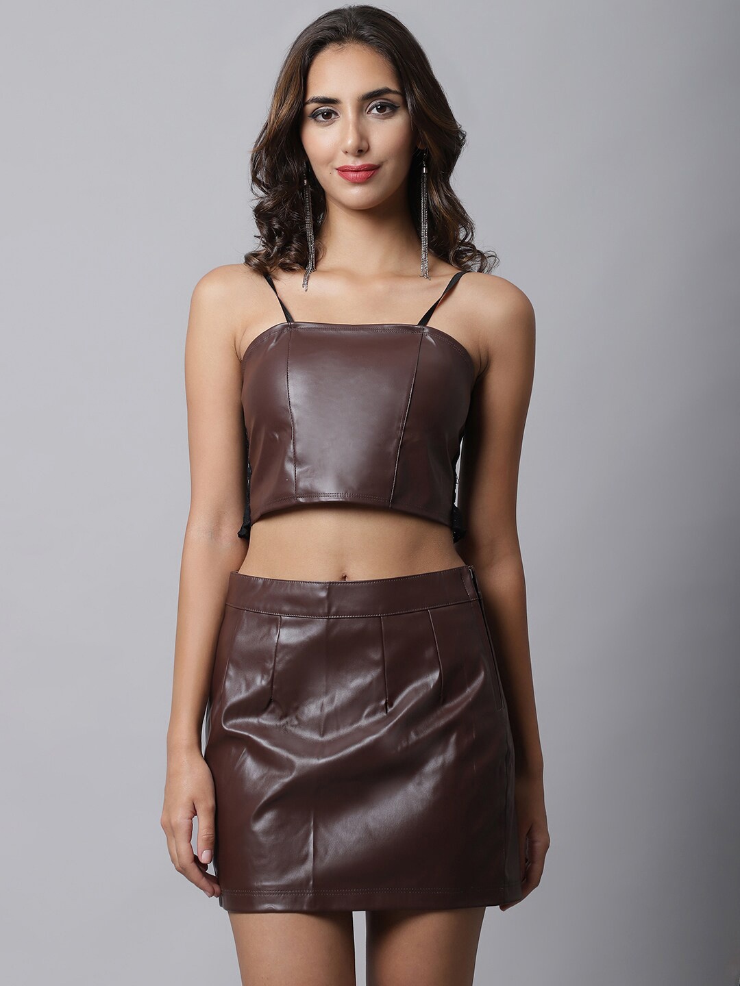 

MARC LOUIS Brown Leather Shoulder Strap Co-Ords