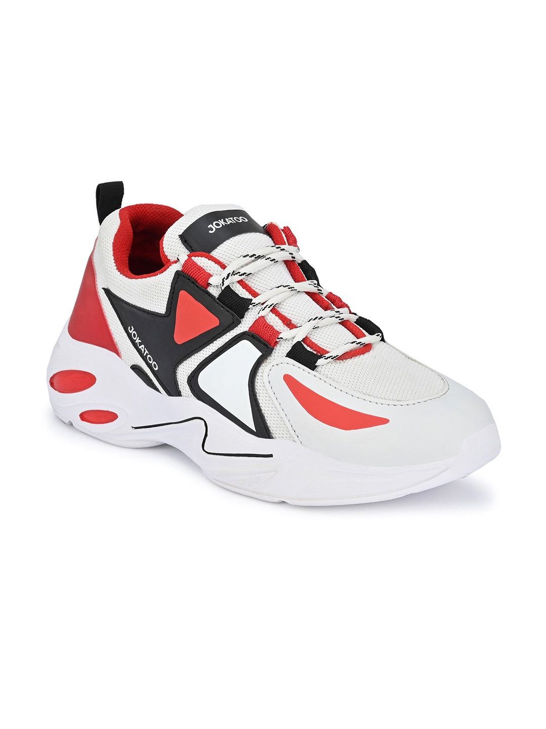 

JOKATOO Men White Colourblocked High-Top Sneakers