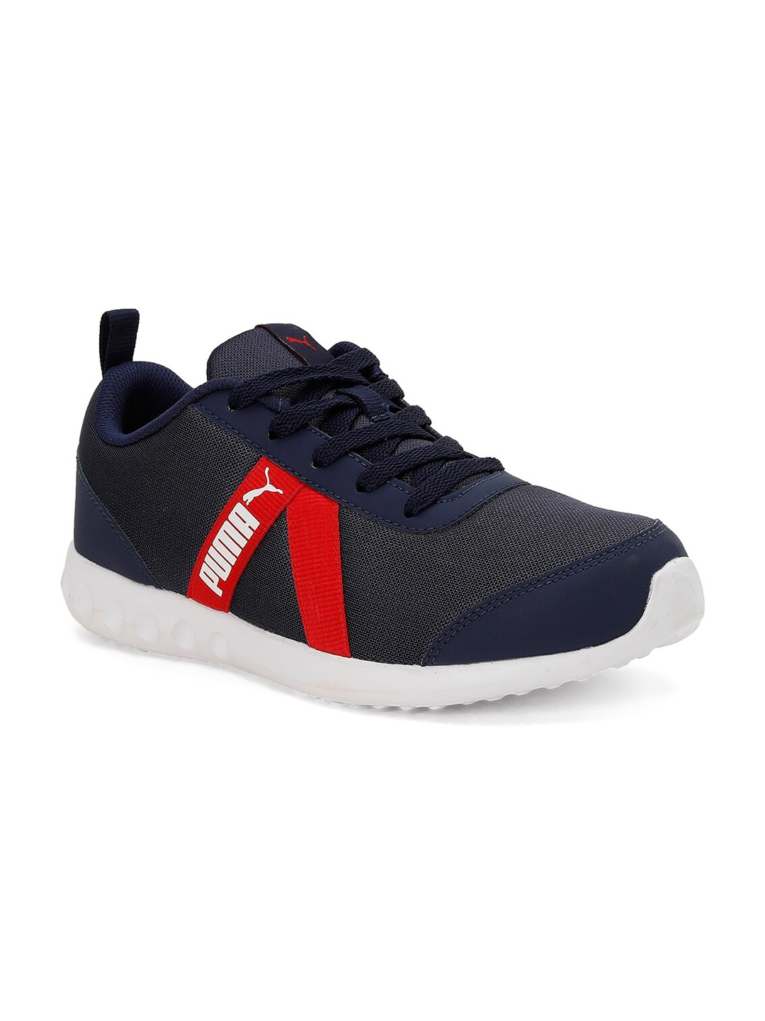 

Puma Women Navy Blue & Red Concave Loop IDP Textile Running Shoes