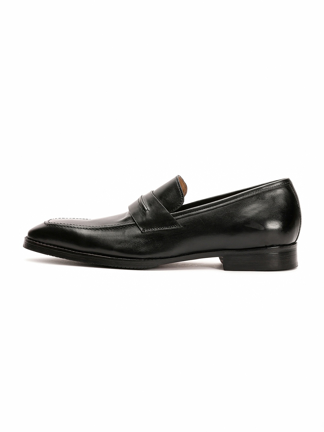 

RARE RABBIT Men Black Leather Slip-On Oxfords