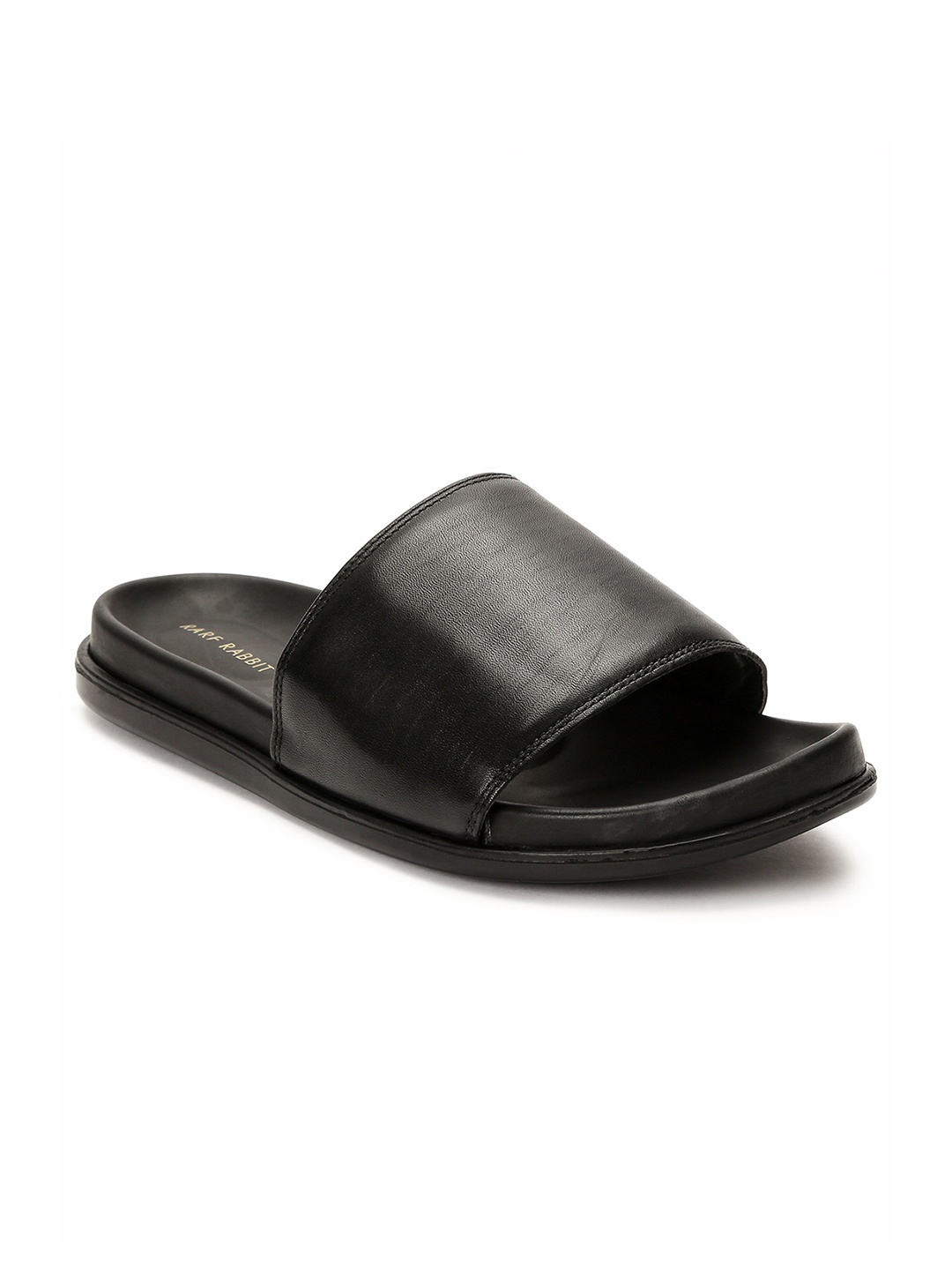 

RARE RABBIT Men Black Solid Sliders