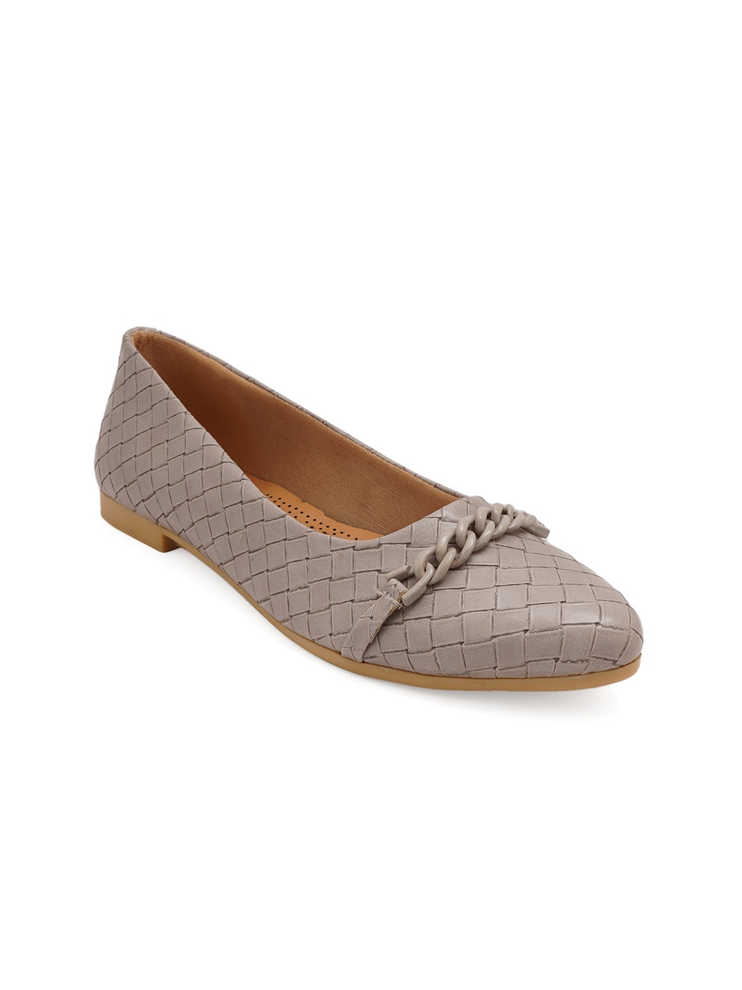 

VEILLE Women Grey Textured Ballerinas