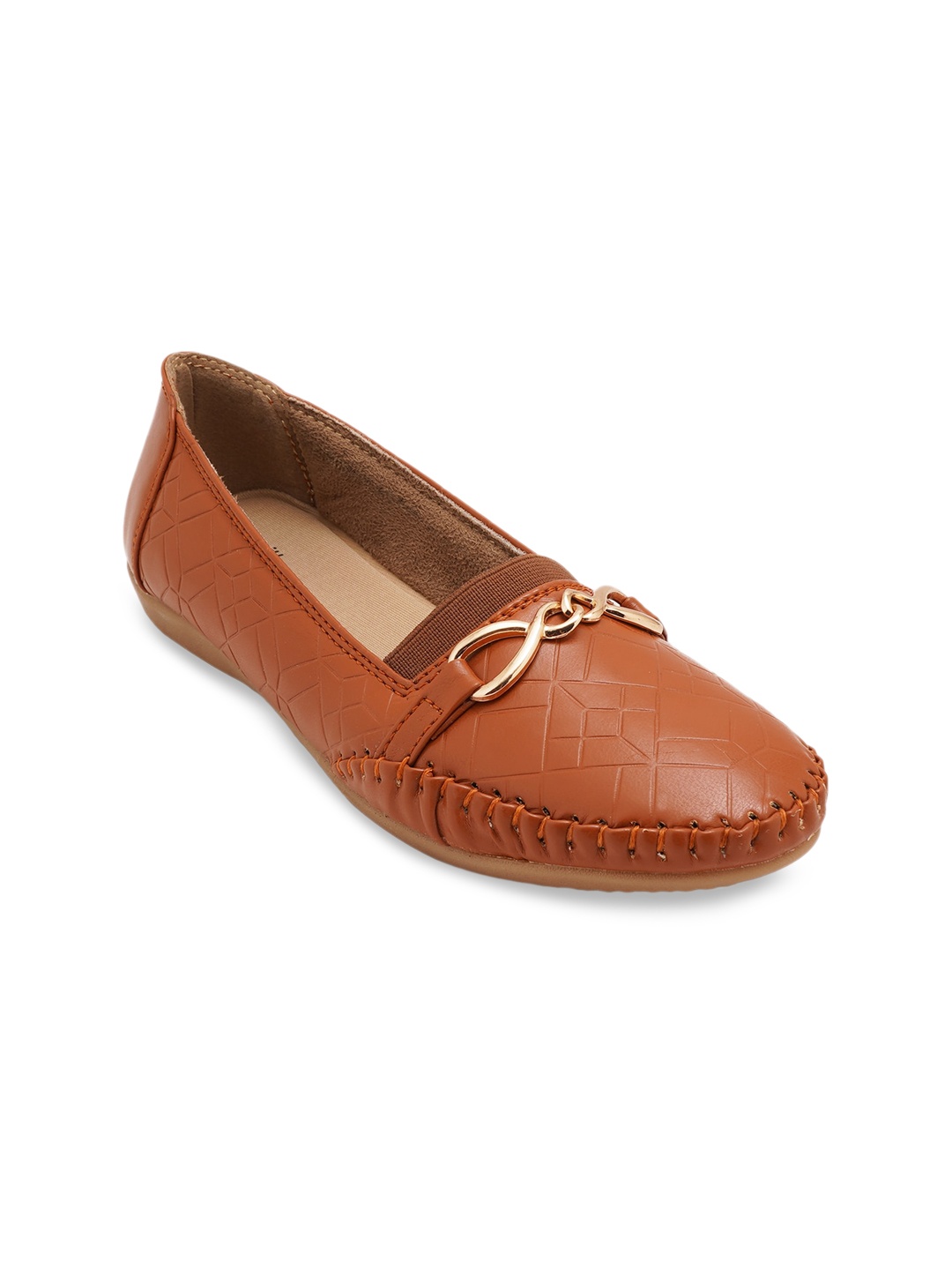 

VEILLE Women Tan Textured Ballerinas