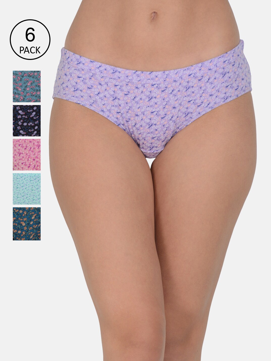 

Leading Lady Women Pack Of 6 Hipster Briefs, Green