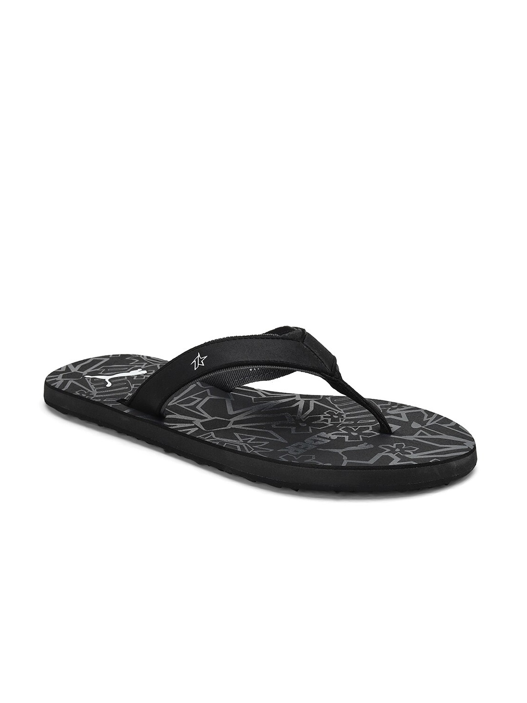 

Puma Men Black & White Printed Puma x 1DER OKLA V3 Thong Flip-Flops