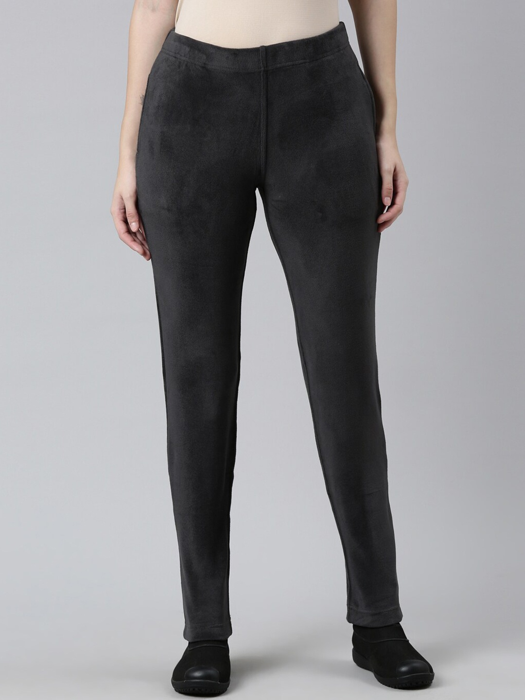 

Go Colors Women Silver-Toned Relaxed Trousers