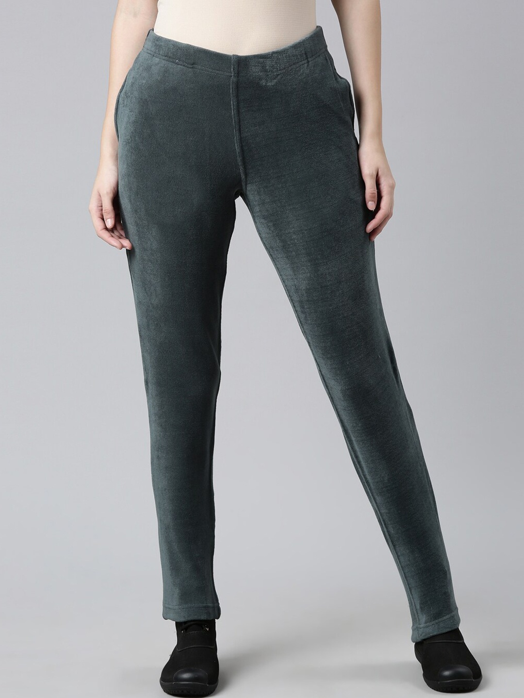 

Go Colors Women Relaxed Fit Casual Trousers, Olive