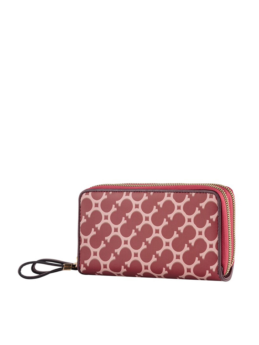 

CARPISA Women Red & Pink Geometric Printed Zip Around Wallet