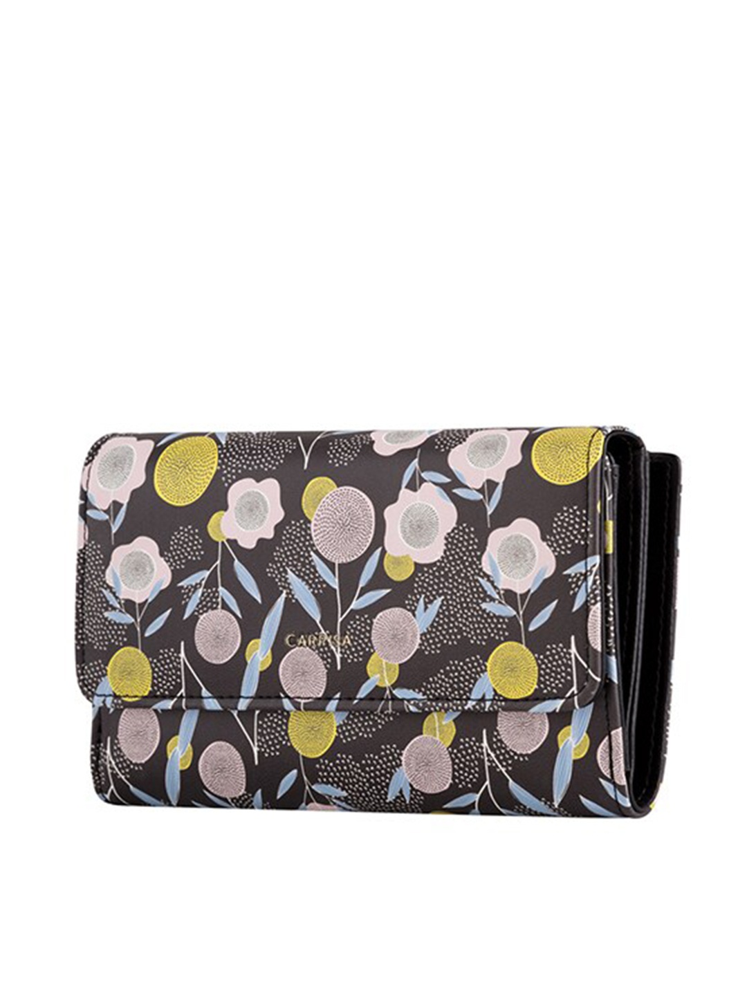 

CARPISA Women Yellow & Grey Floral Printed Two Fold Wallet