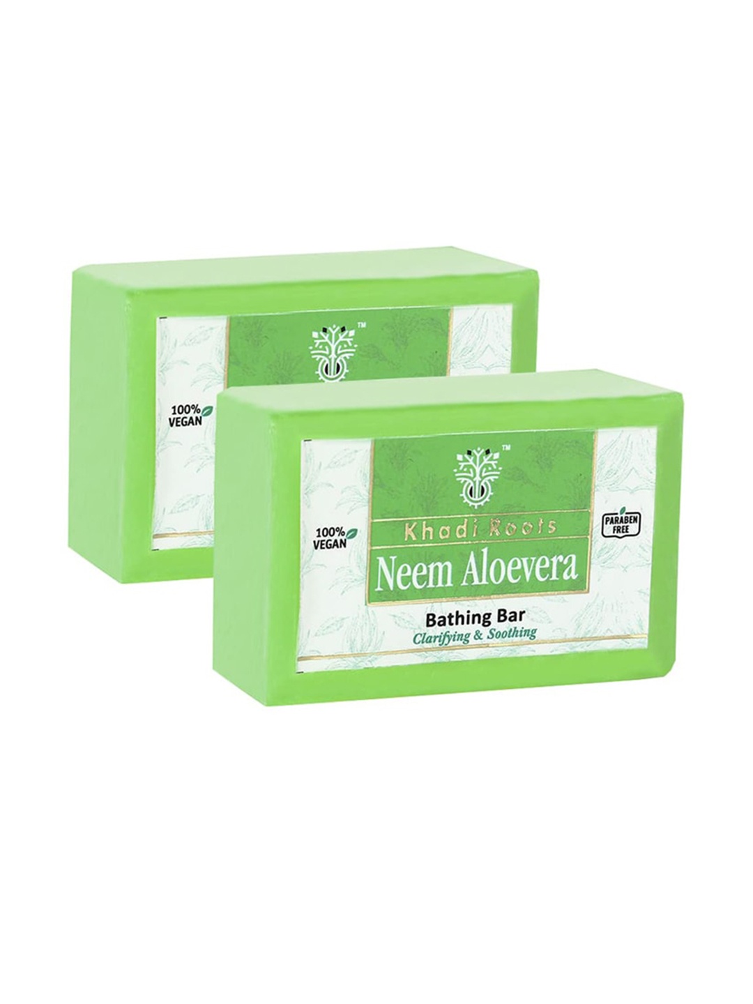 

Khadi Roots Set Of 2 Neem Handmade Bathing Bar 250g, Green