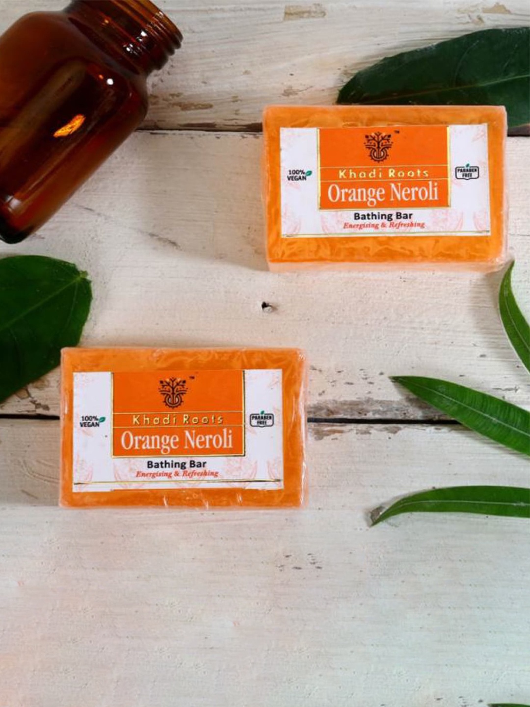 

Khadi Roots Set Of 2 Orange Handmade Bathing Bar Combo 250 g Each