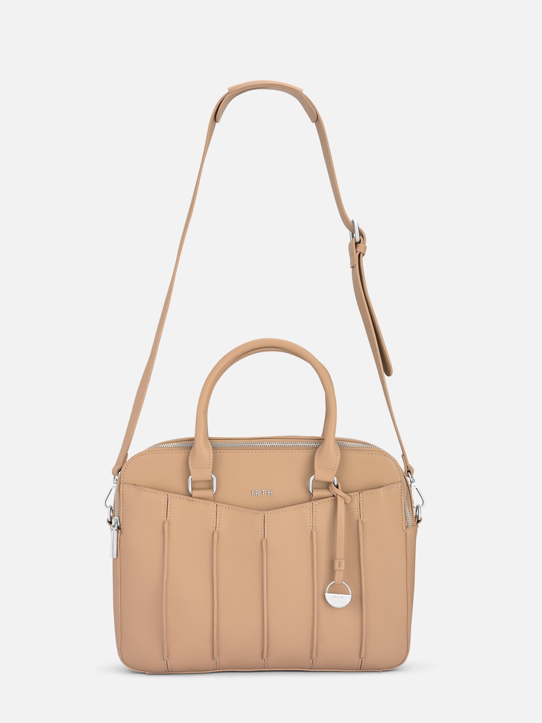 

IRTH Women Structured Handheld Bag, Beige