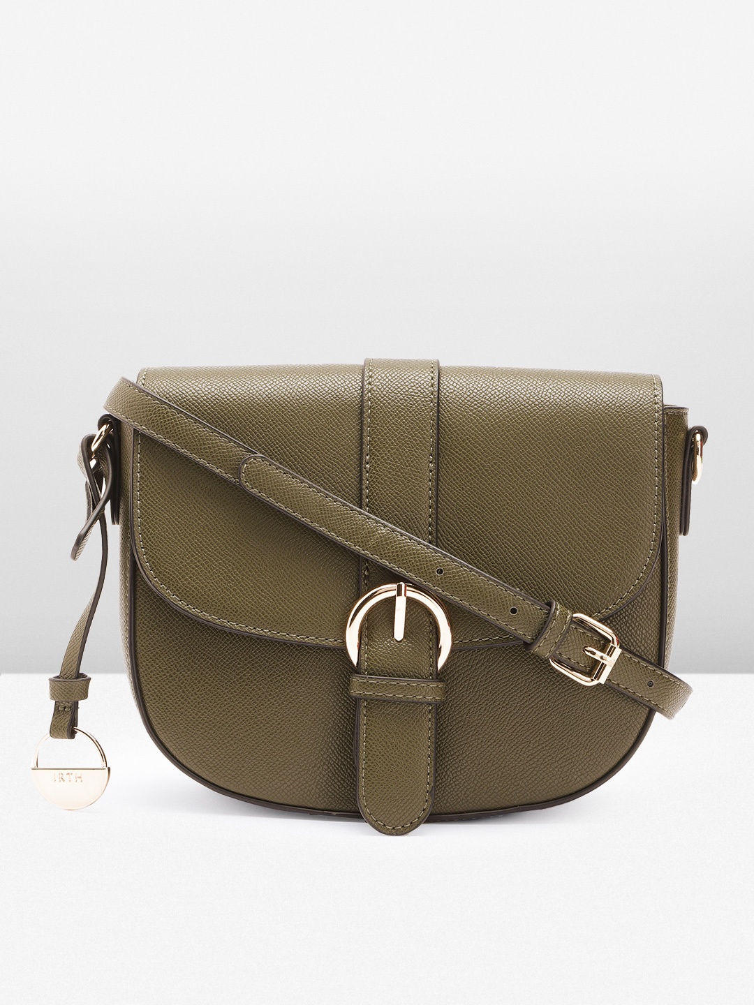 

IRTH Women Half Moon Sling Bag, Olive