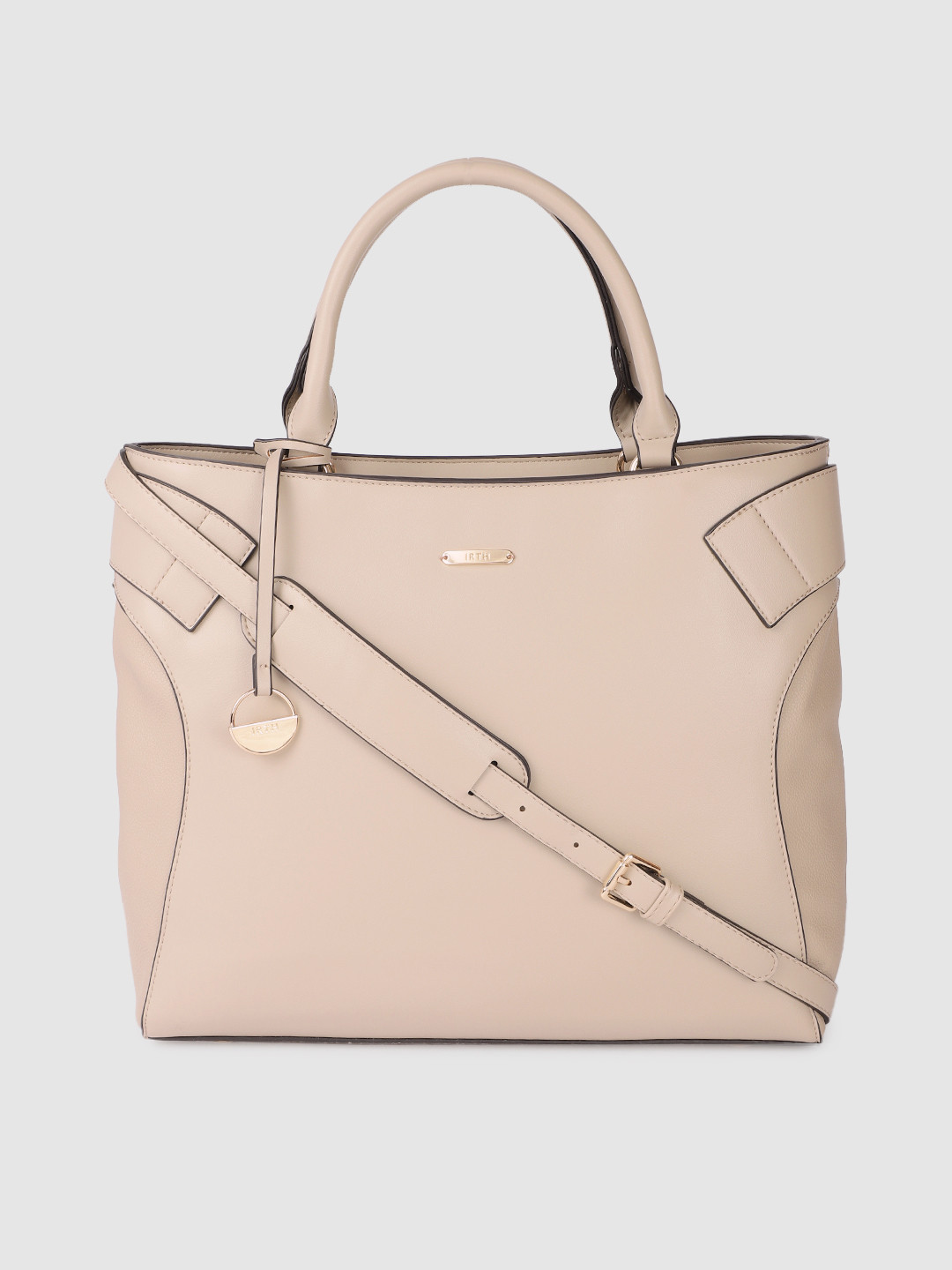 

IRTH Solid Beauty and Beige Hand held Bag
