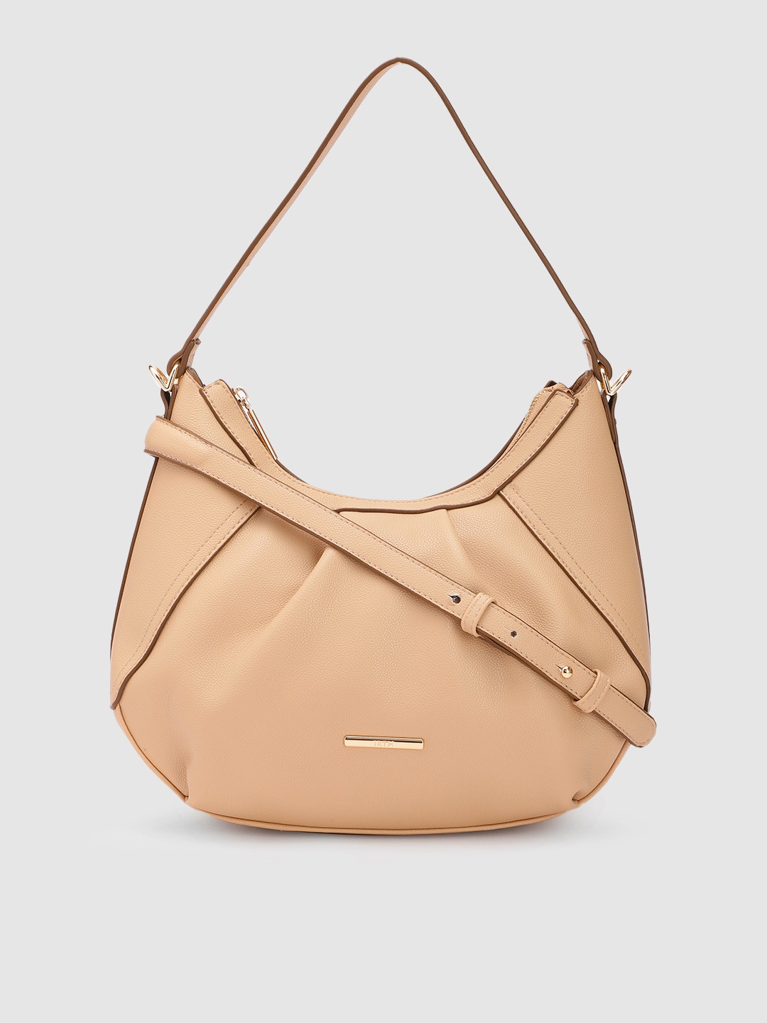 

IRTH Women Solid Hobo Bag, Beige