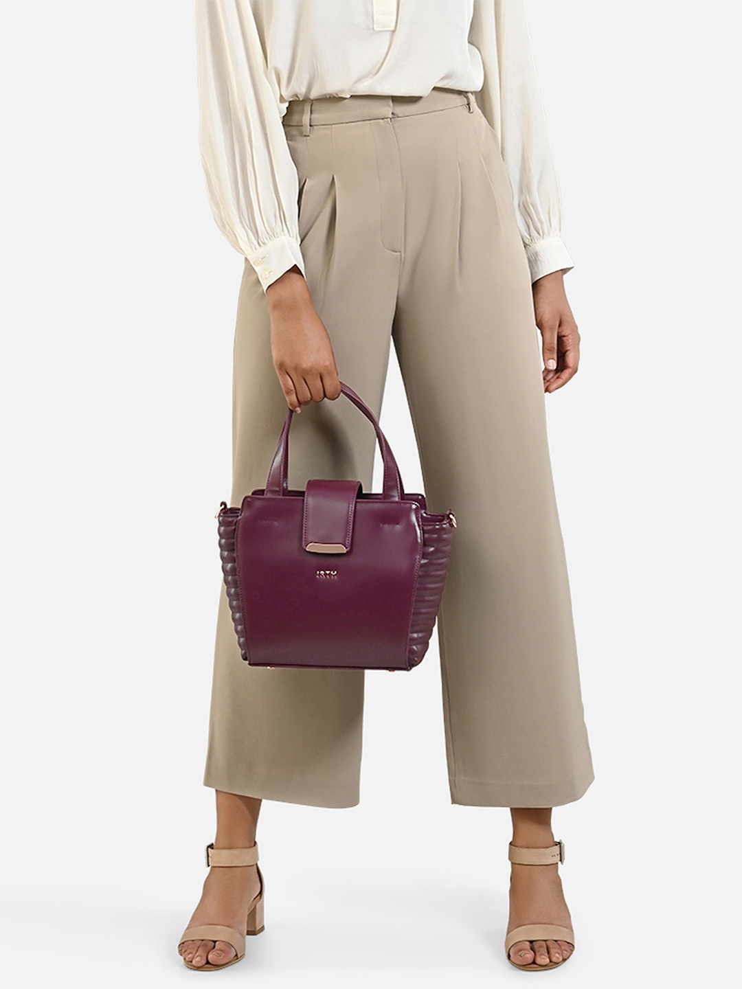 

IRTH Solid Handheld Bag, Burgundy