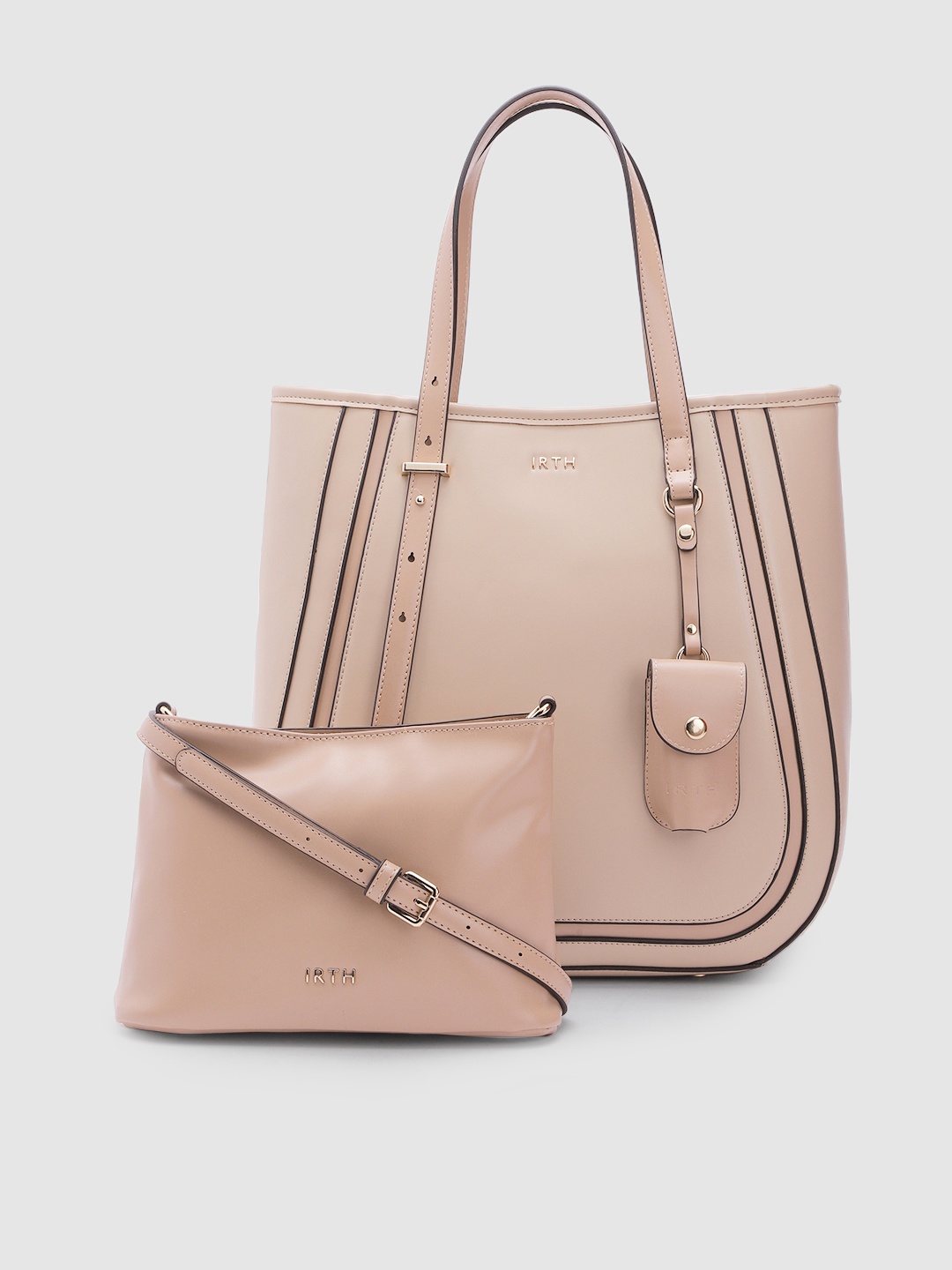 

IRTH Women Structured Shoulder Bag, Pink